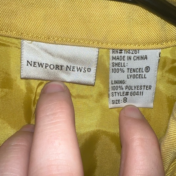 Vintage Newport News Blaze News Yellow 100% Cotton Jacket - Picture 3 of 5